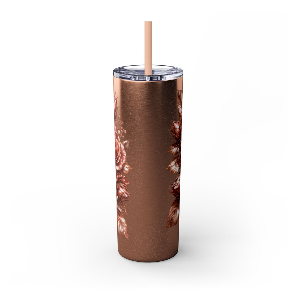 Skinny Tumbler — Monochrome Rose Garden 20oz Straw Tumbler