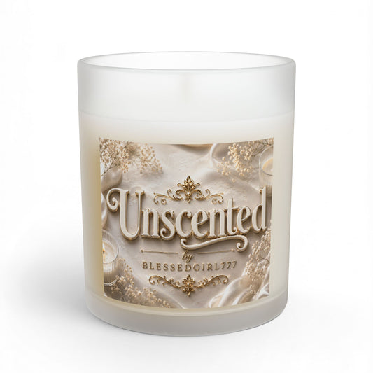 Unscented Glass Candle — 11oz Decorative Candle Jar ("Unscented" Label)