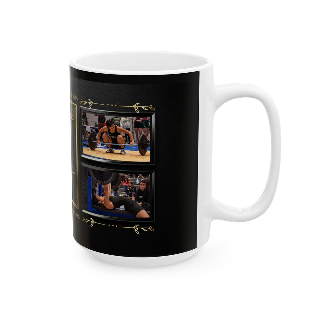 F & A Monogram Black Gold Frame Mug | Ceramic Coffee Cup