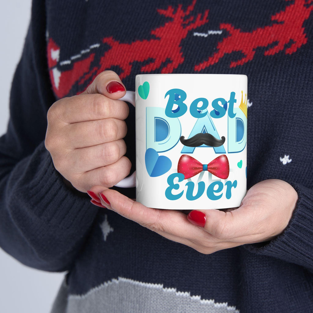 Best Dad Ever Coffee Mug | Personalized Father's Day Gift, Birthday Present for Dad, Classic Ceramic Cup