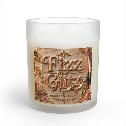 Glass Candle — "Fizz and Glitz" Decorative Scented Candle (11 oz)