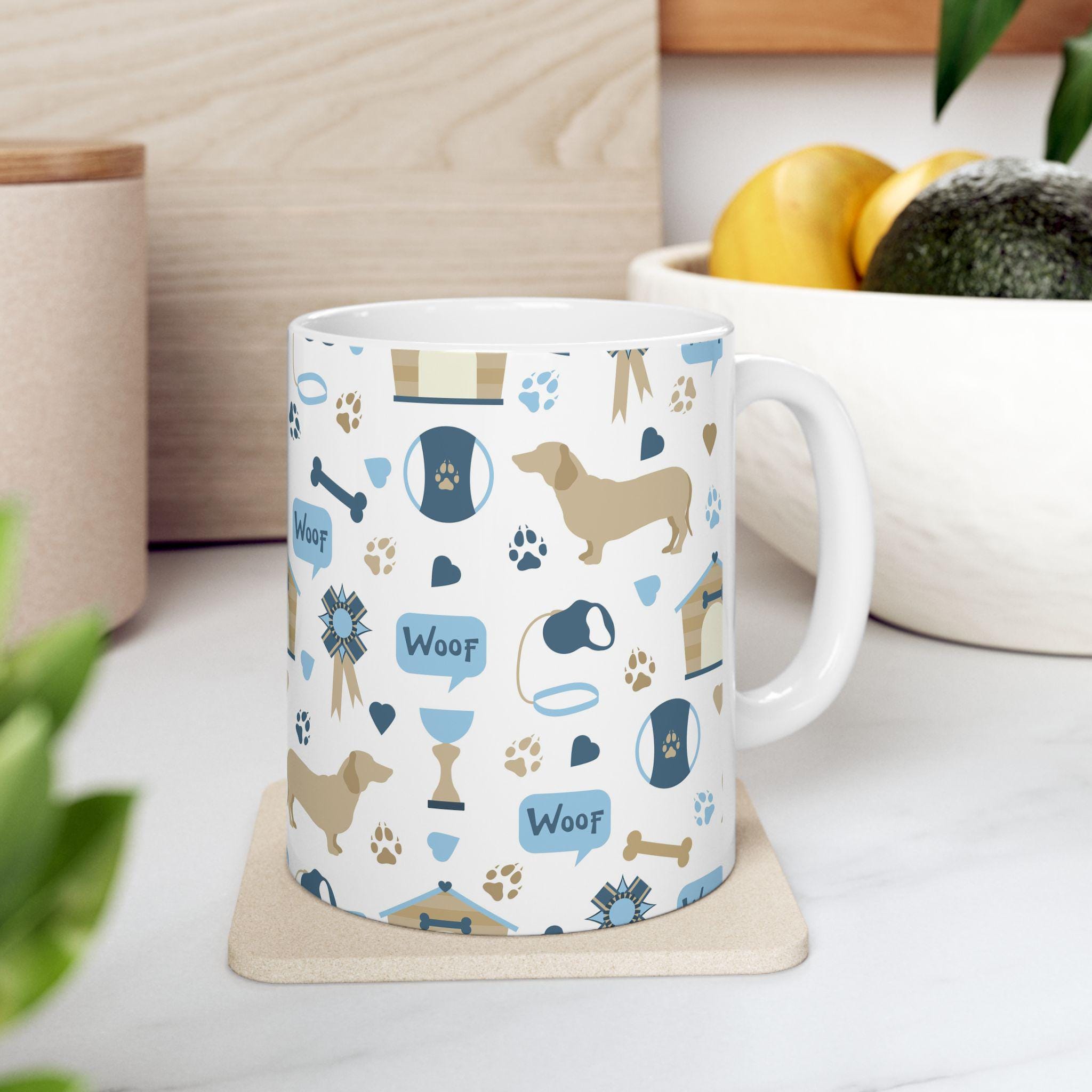 Whimsical Dog Art Coffee Mug | Colorful Dog Lover Gift, Vibrant Ceramic Cup for Pet Parents & Dog Moms