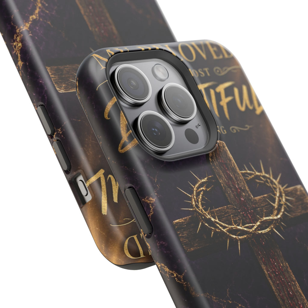 Christian Cross Magnetic Impact-Resistant Phone Case — "Beloved Most Beautiful" Scripture Design