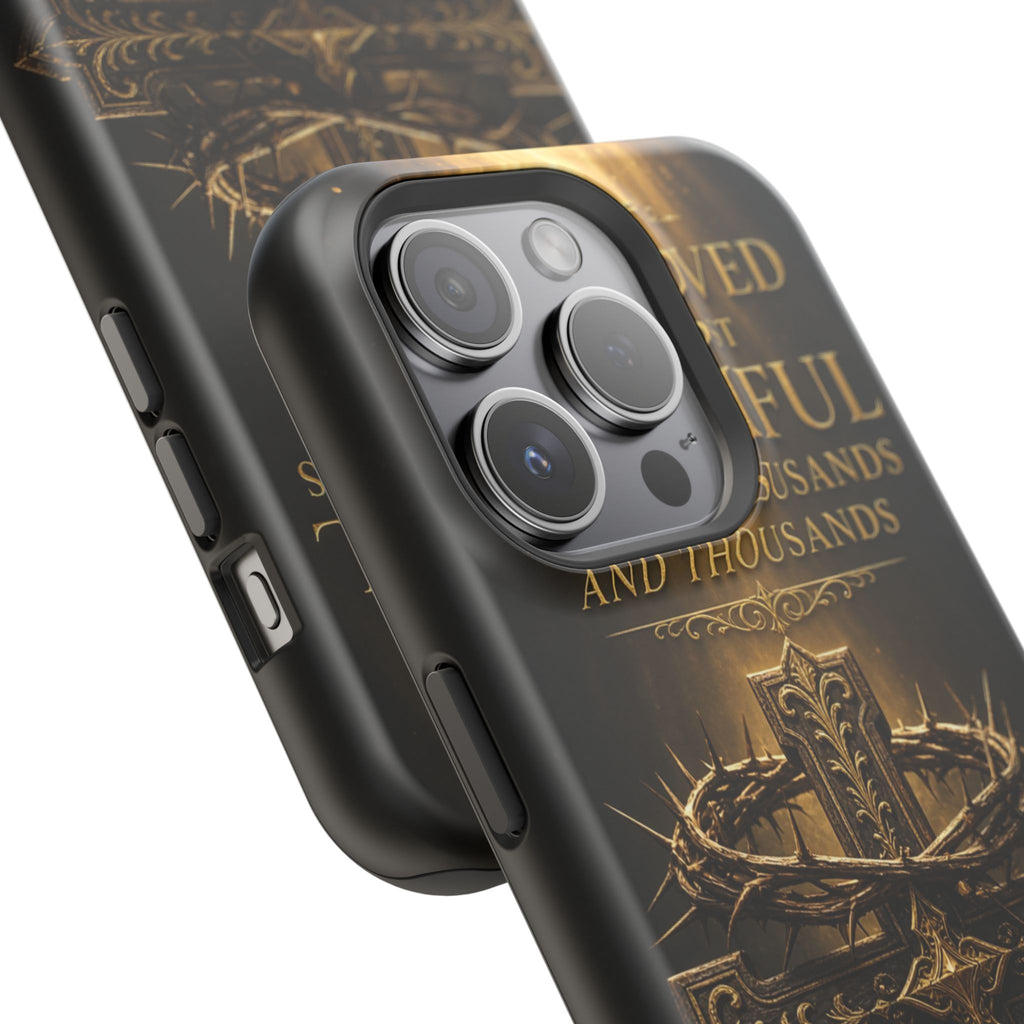 Magnetic Impact-Resistant Phone Case — "Most Beautiful" Cross with Crown of Thorns