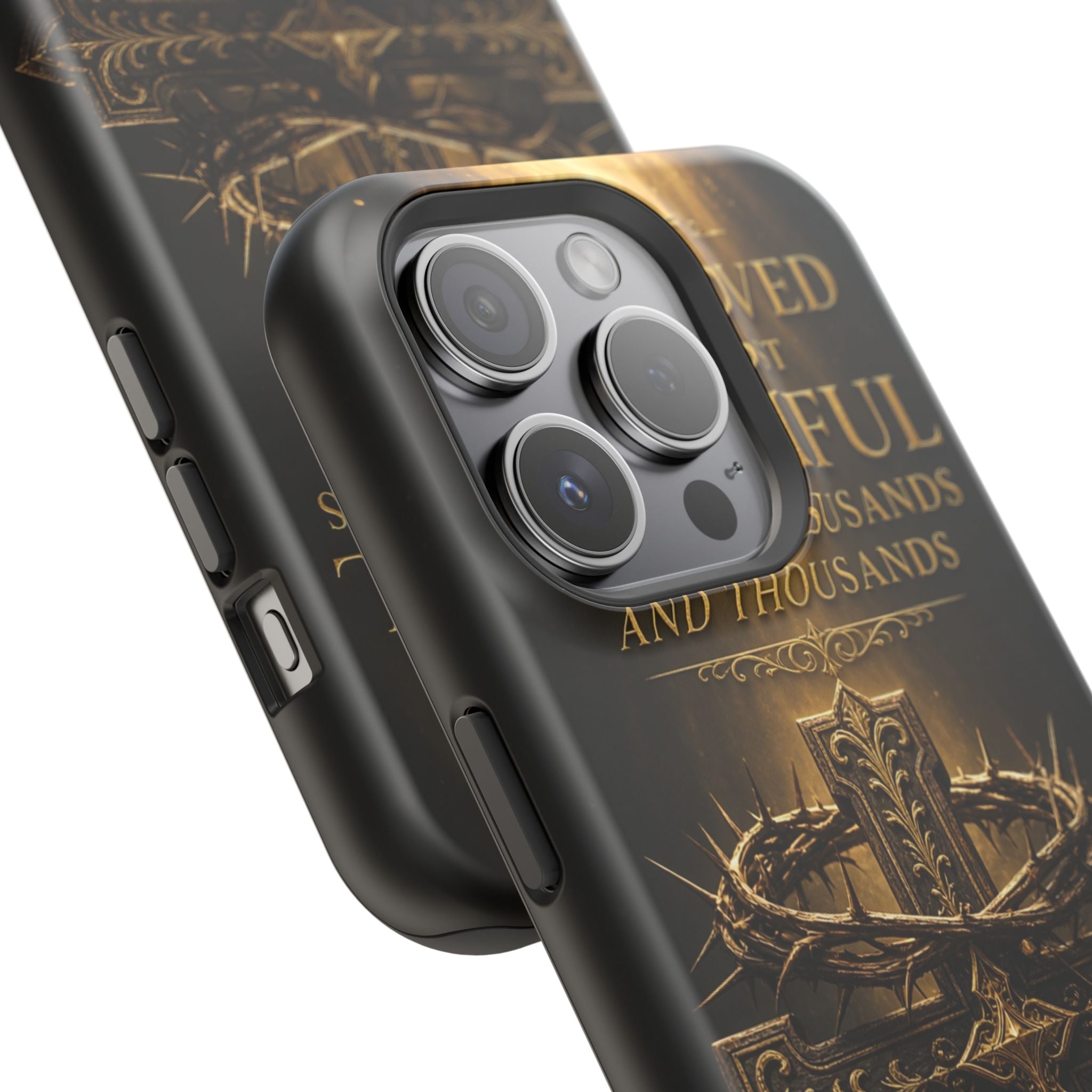 Magnetic Impact-Resistant Phone Case — "Most Beautiful" Cross with Crown of Thorns