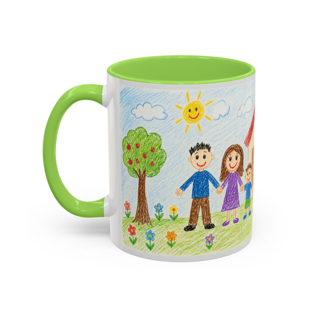 Crayon Family Home Drawing Mug | Colorful Ceramic Coffee Cup