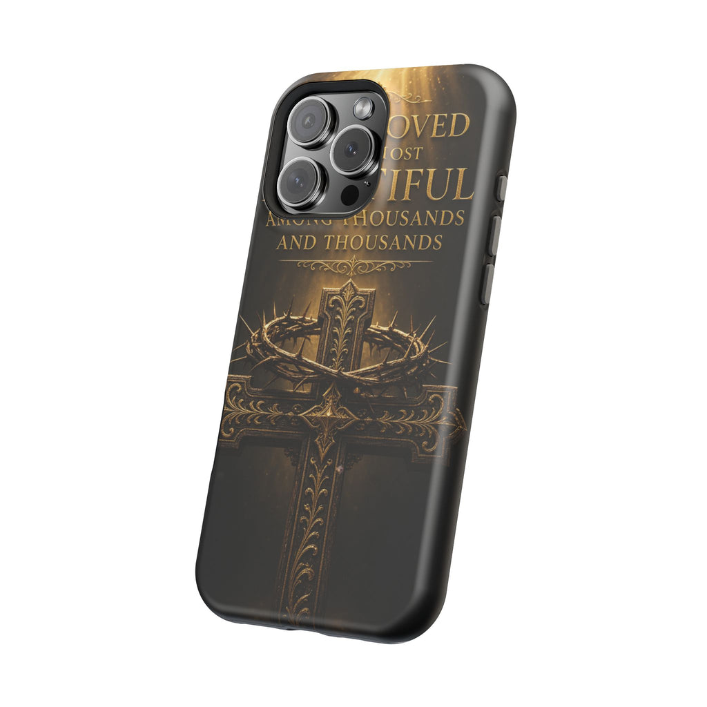 Magnetic Impact-Resistant Phone Case — "Most Beautiful" Cross with Crown of Thorns