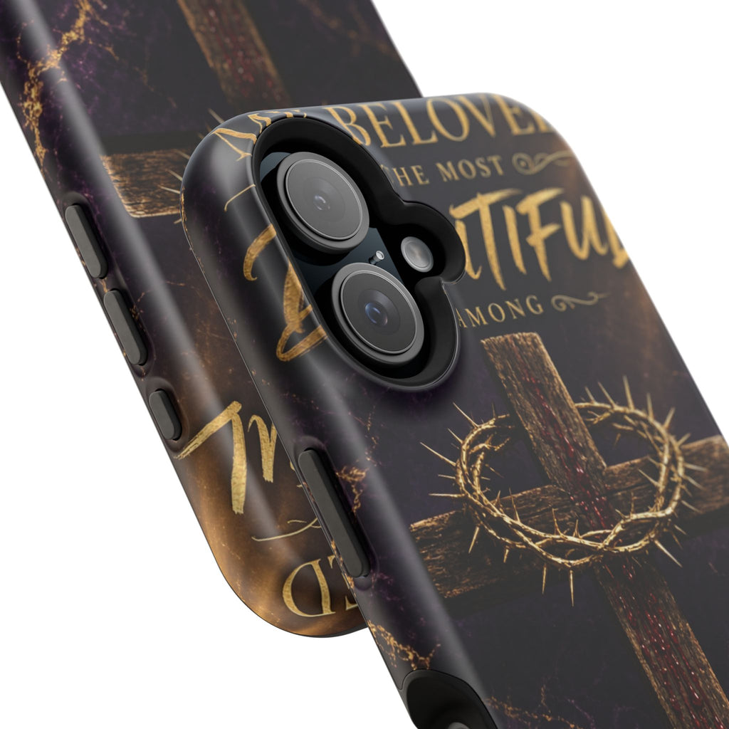 Christian Cross Magnetic Impact-Resistant Phone Case — "Beloved Most Beautiful" Scripture Design