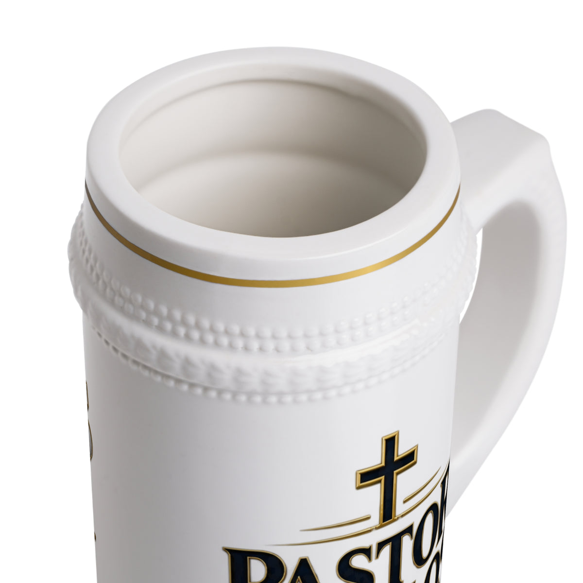 Jesus Never Fails Ceramic Beer Stein Mug — Faith-Based Pastor Appreciation Gift