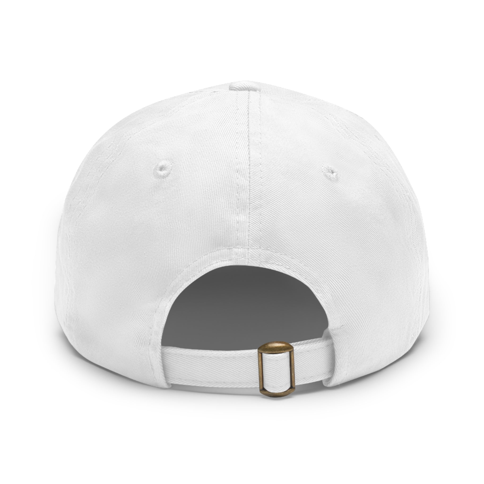 Dad Hat — Vintage Gold Crest Leather Patch Cap