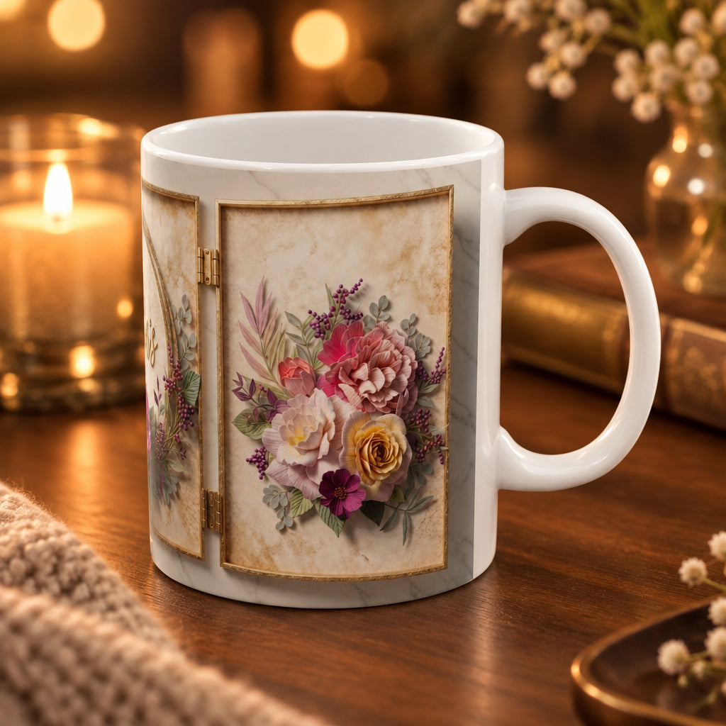 Happy Mother's Day Floral Wreath Mug | Ceramic 11oz & 15oz