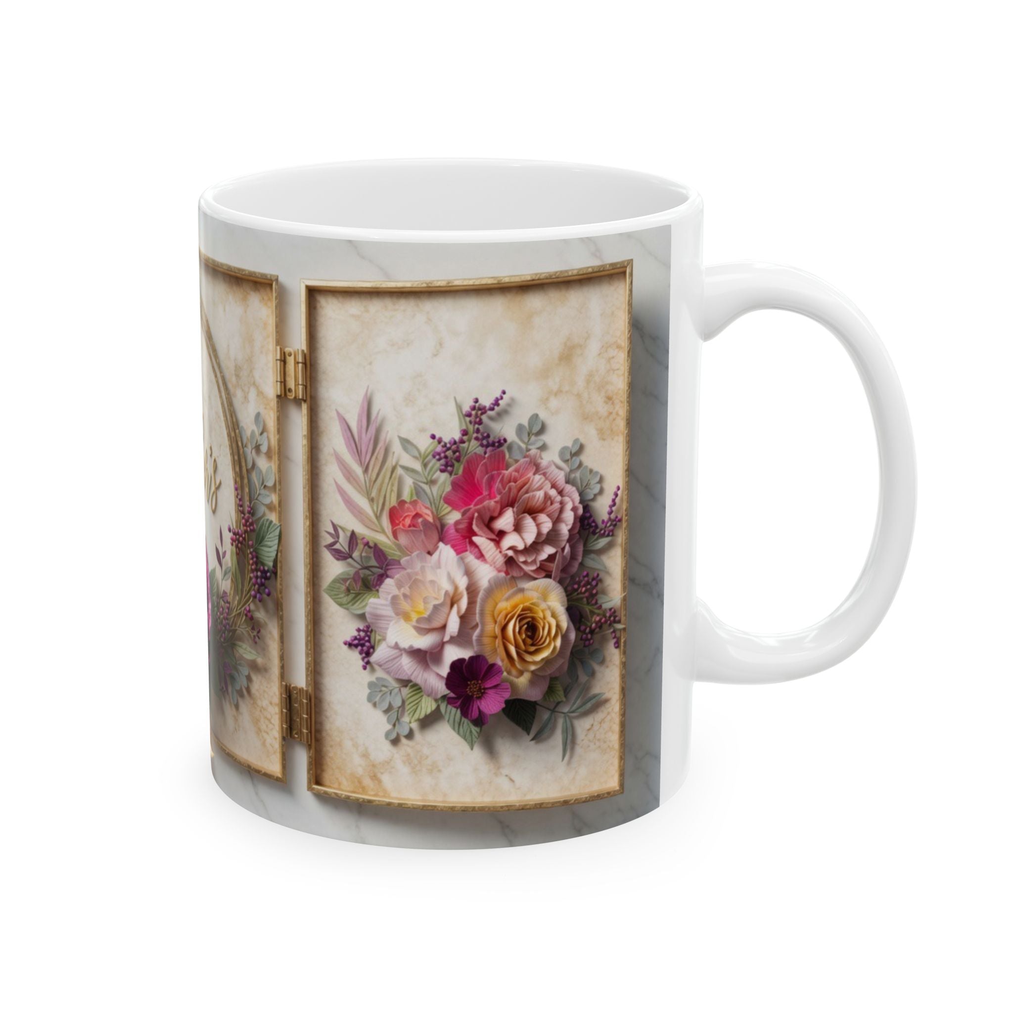 Happy Mother's Day floral wreath Mug | Ceramic 11oz 15oz