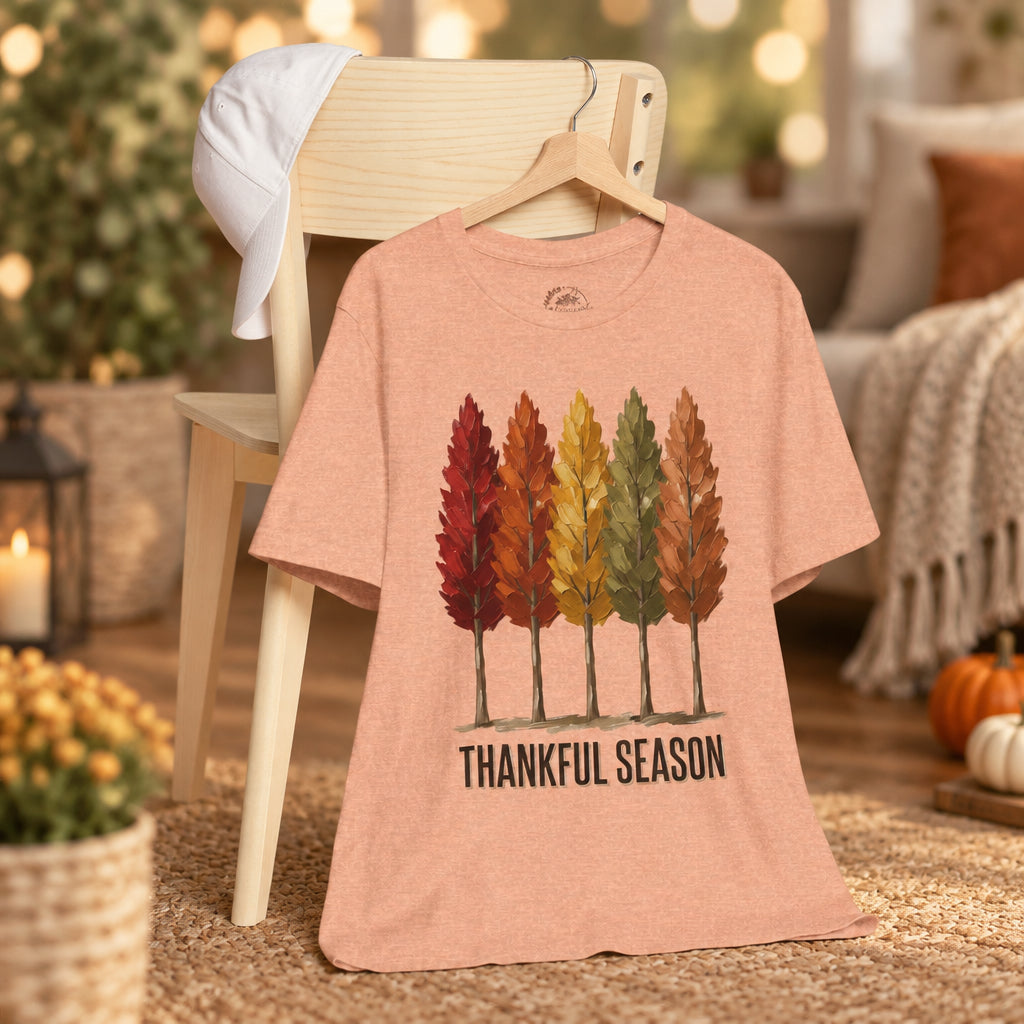 Thankful Season Autumn Trees T-Shirt | Thanksgiving Fall Tee