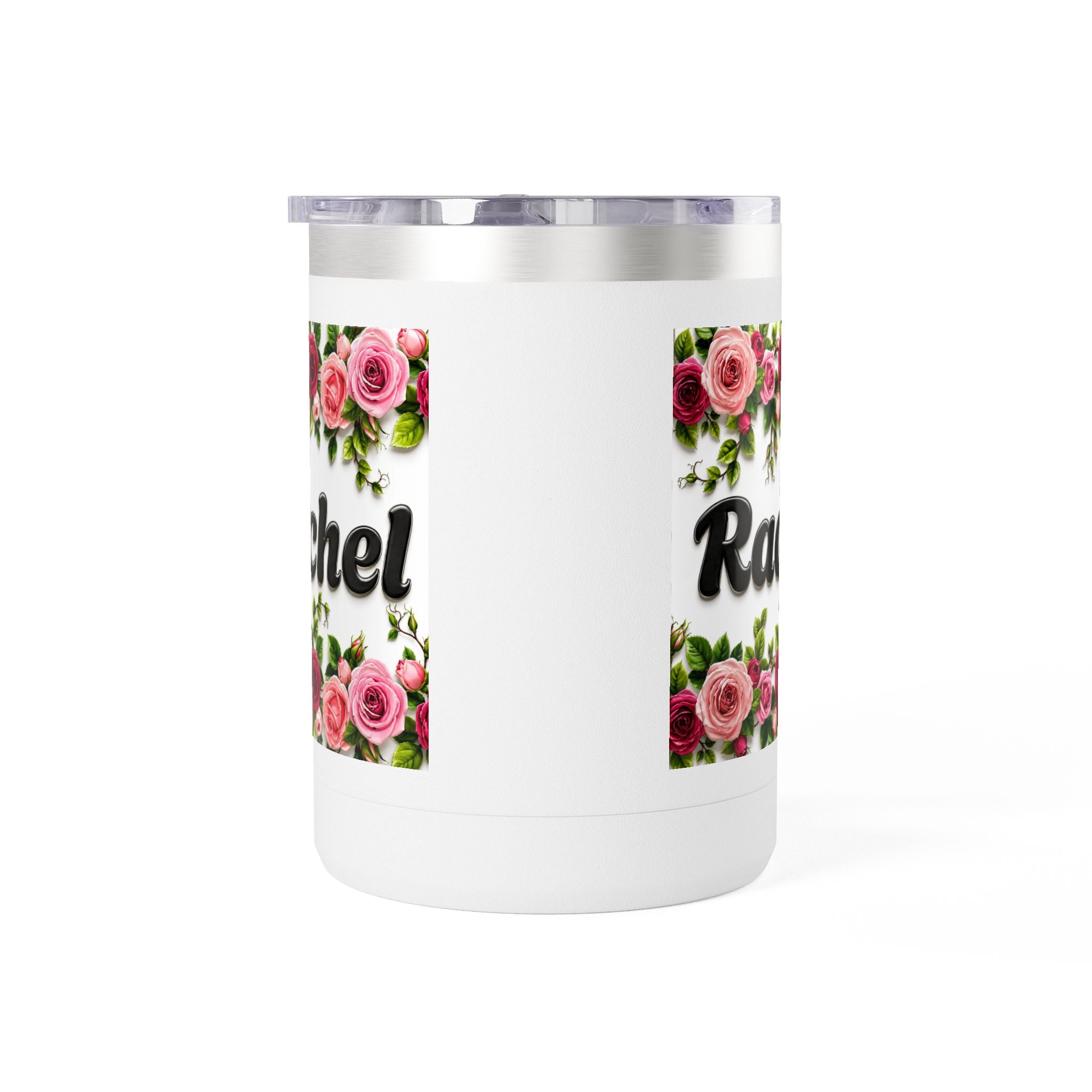 Personalized Rachel Floral 15oz Travel Mug — Insulated Coffee Tumbler