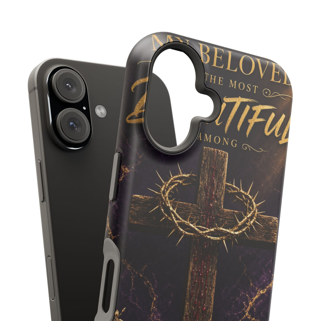 Christian Cross Magnetic Impact-Resistant Phone Case — "Beloved Most Beautiful" Scripture Design