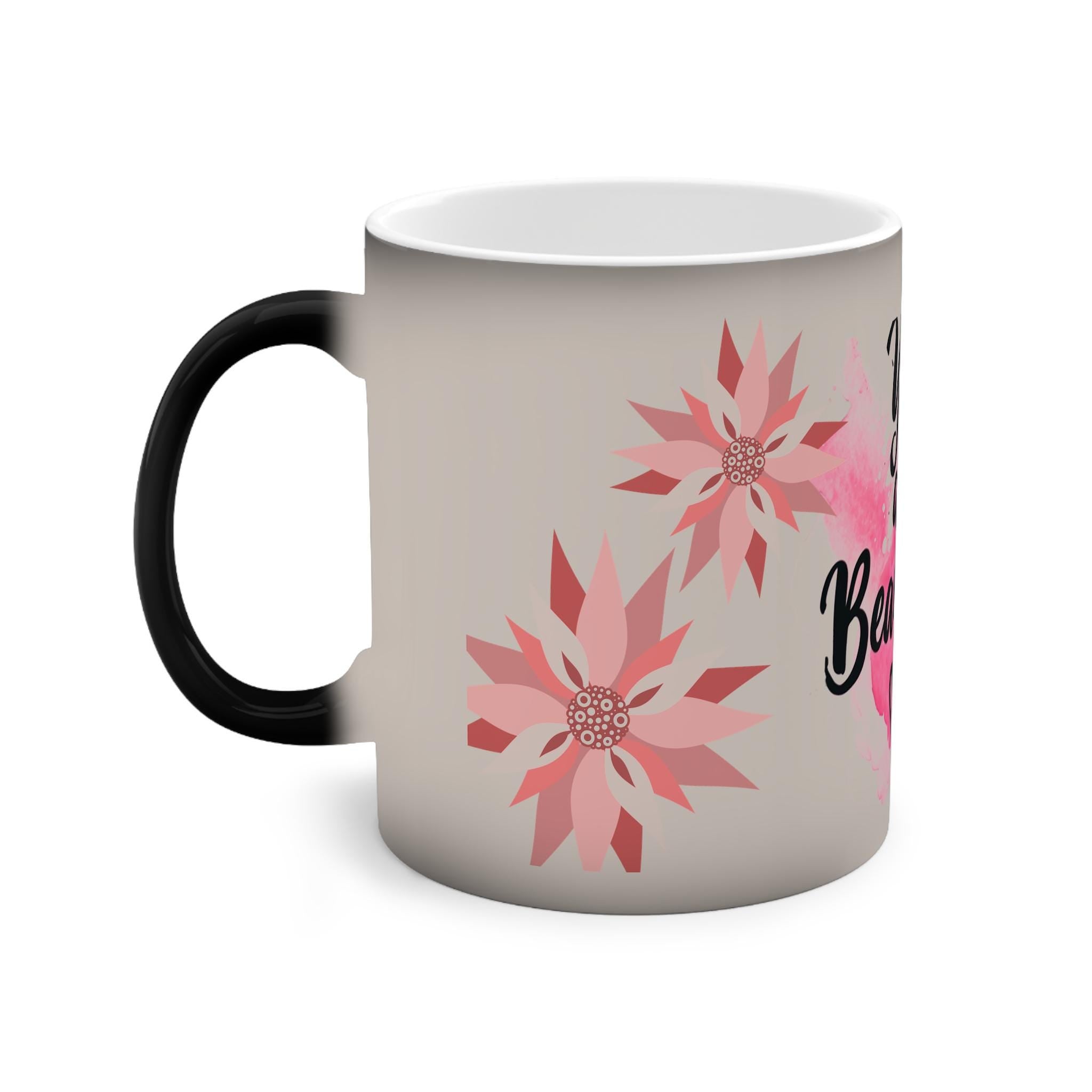 Taza Mágica Inspiracional - Color Changing Mug con Frase Motivadora, Regalo Sorpresa para Mujer, Vaso Sensible al Calor