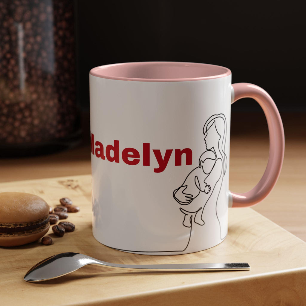 Taza Personalizada con Acento de Color - Regalo de Cumpleaños para Mujer, Custom Accent Coffee Mug, Taza con Interior de Color