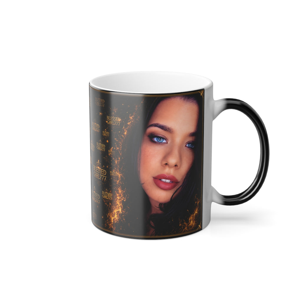 Blessed 777 Color-Changing Mug — Personalized Photo Magic Reveal (11 oz)