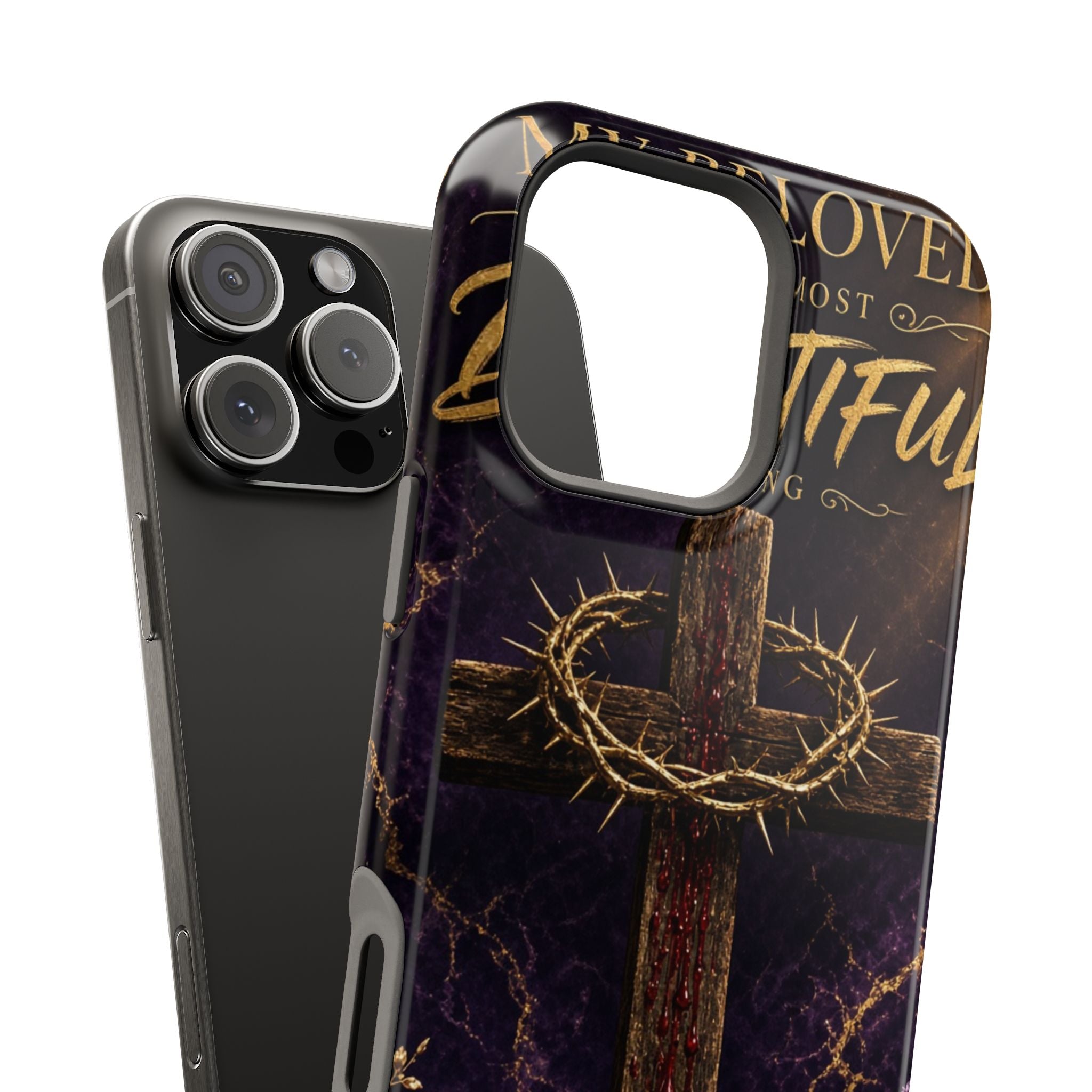 Christian Cross Magnetic Impact-Resistant Phone Case — "Beloved Most Beautiful" Scripture Design