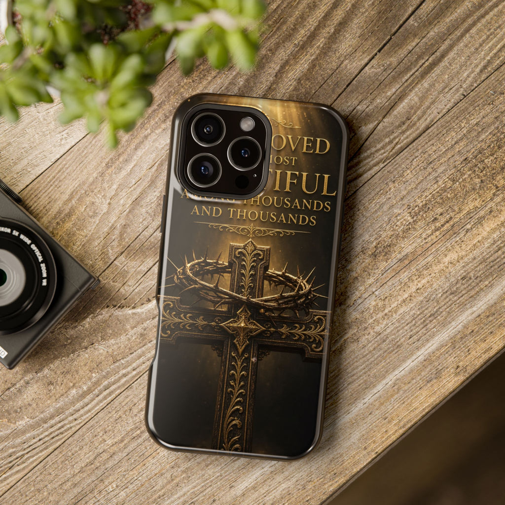 Magnetic Impact-Resistant Phone Case — "Most Beautiful" Cross with Crown of Thorns