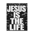 Jesus Is the Life Vinyl Sticker — Black & White Faith Decal (Kiss-Cut)