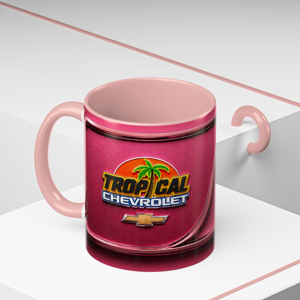Personalized Pink Embossed Name Coffee Mug — "Carol" Accent Ceramic Mug (11/15oz)