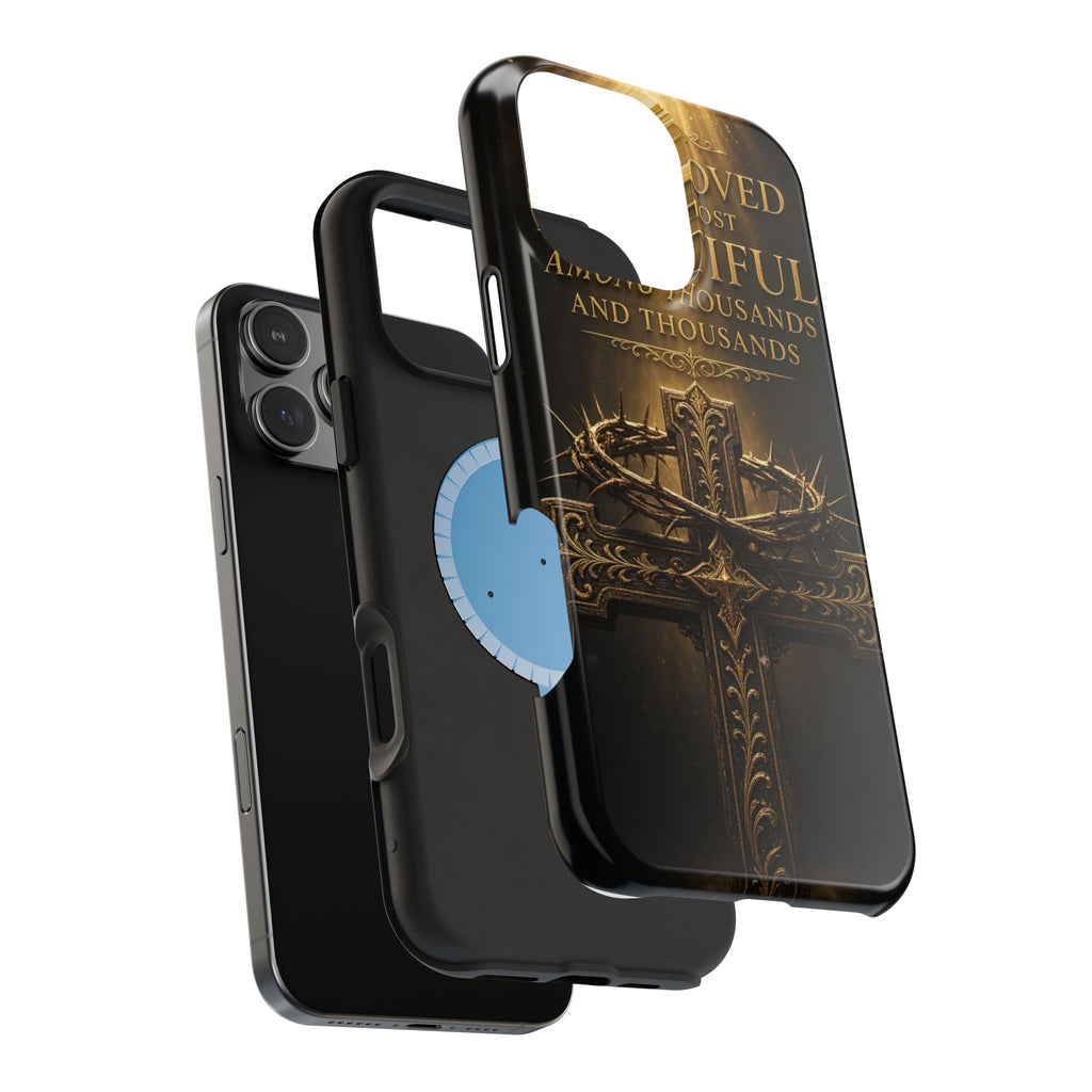 Magnetic Impact-Resistant Phone Case — "Most Beautiful" Cross with Crown of Thorns