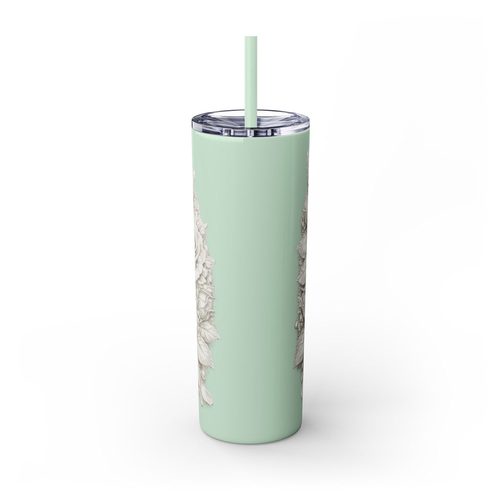 Skinny Tumbler — Monochrome Rose Garden 20oz Straw Tumbler