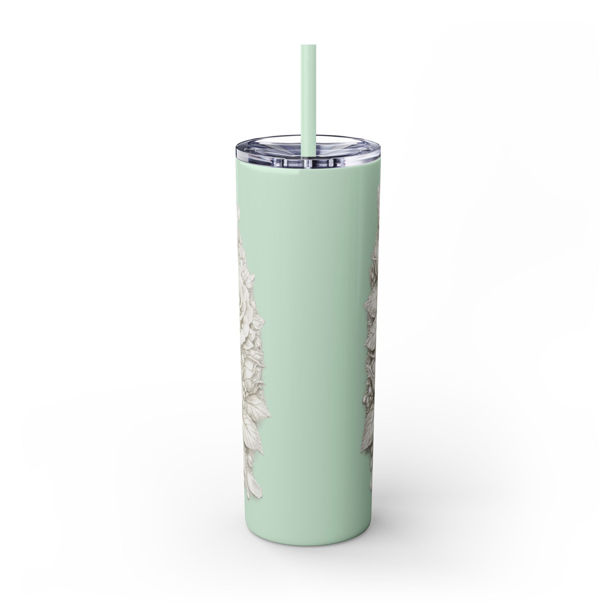 Skinny Tumbler — Monochrome Rose Garden 20oz Straw Tumbler