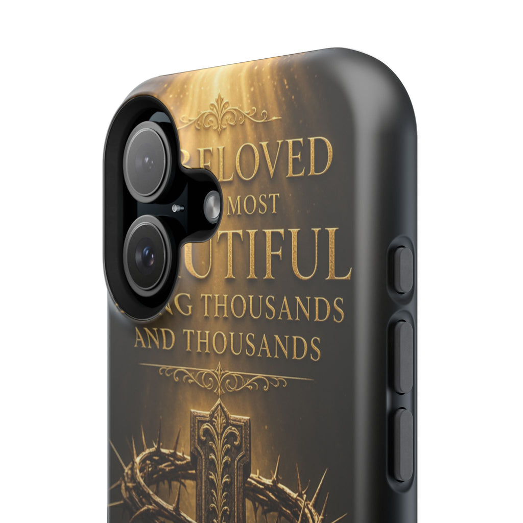 Magnetic Impact-Resistant Phone Case — "Most Beautiful" Cross with Crown of Thorns