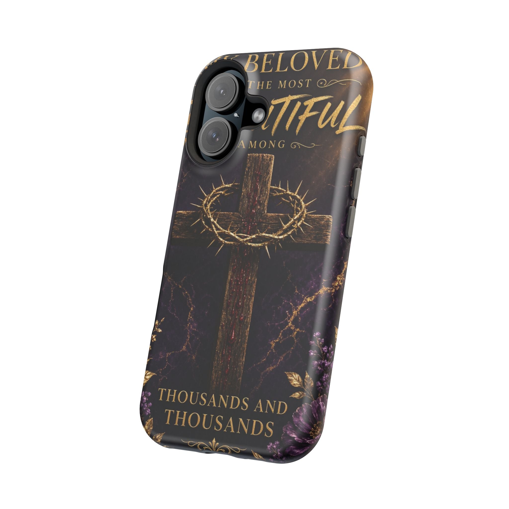 Christian Cross Magnetic Impact-Resistant Phone Case — "Beloved Most Beautiful" Scripture Design