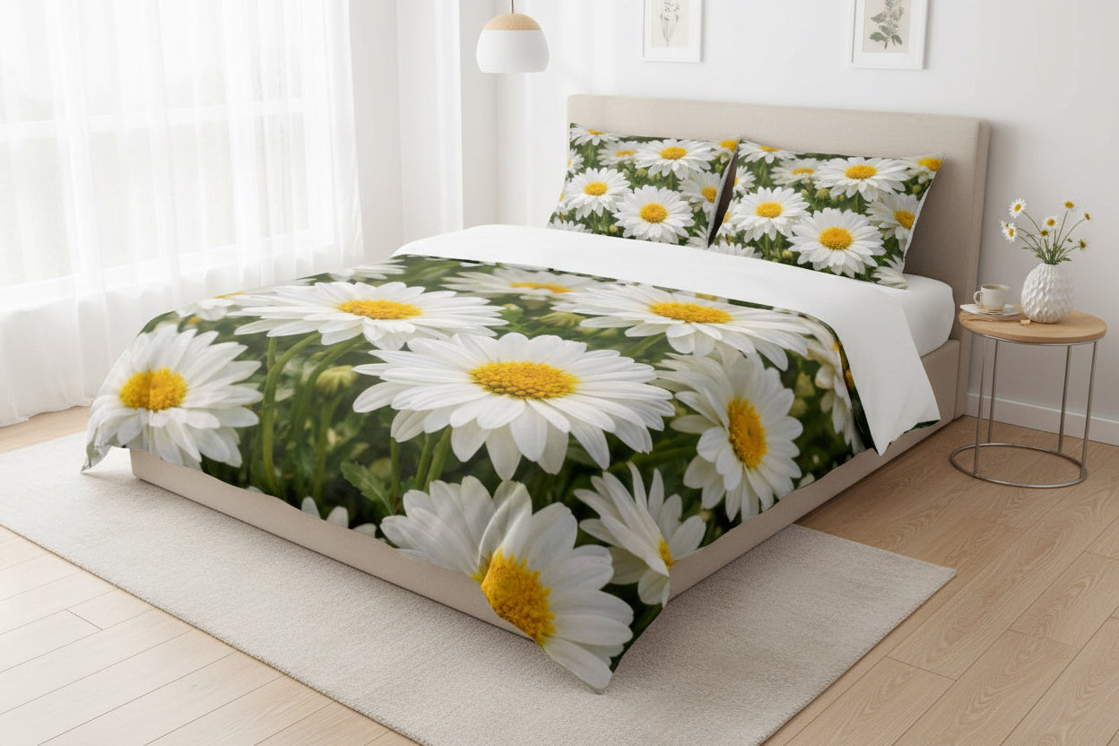 Daisy Field Cotton Bed Set – Floral Duvet Cover & Pillowcases