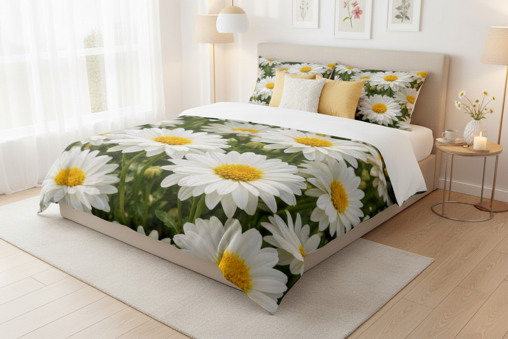 Daisy Field Cotton Bed Set – Floral Duvet Cover & Pillowcases
