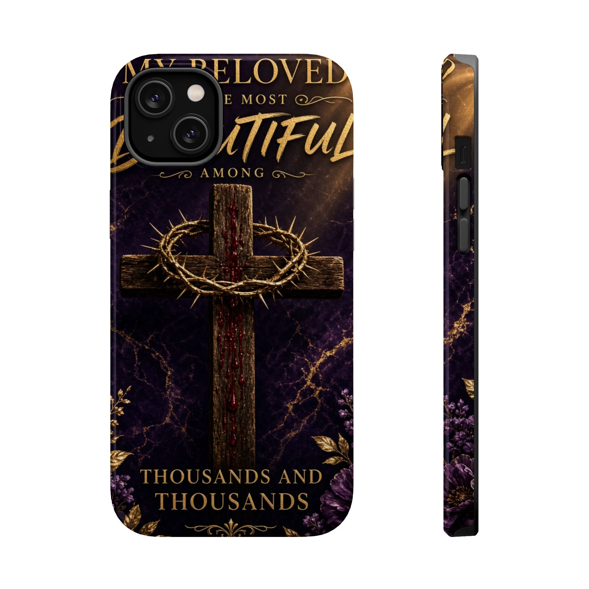 Christian Cross Magnetic Impact-Resistant Phone Case — "Beloved Most Beautiful" Scripture Design