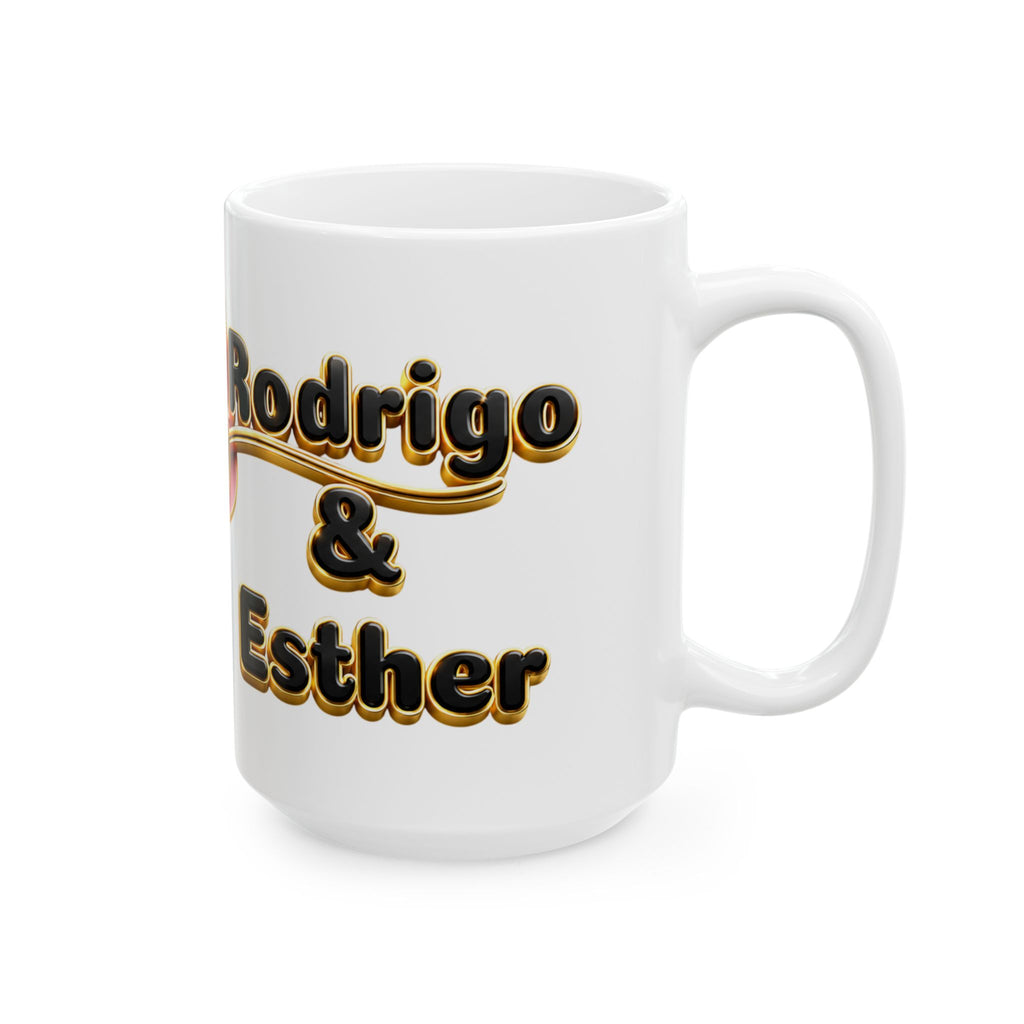 Gold Heart Arrow Romance Mug | Ceramic Coffee Cup