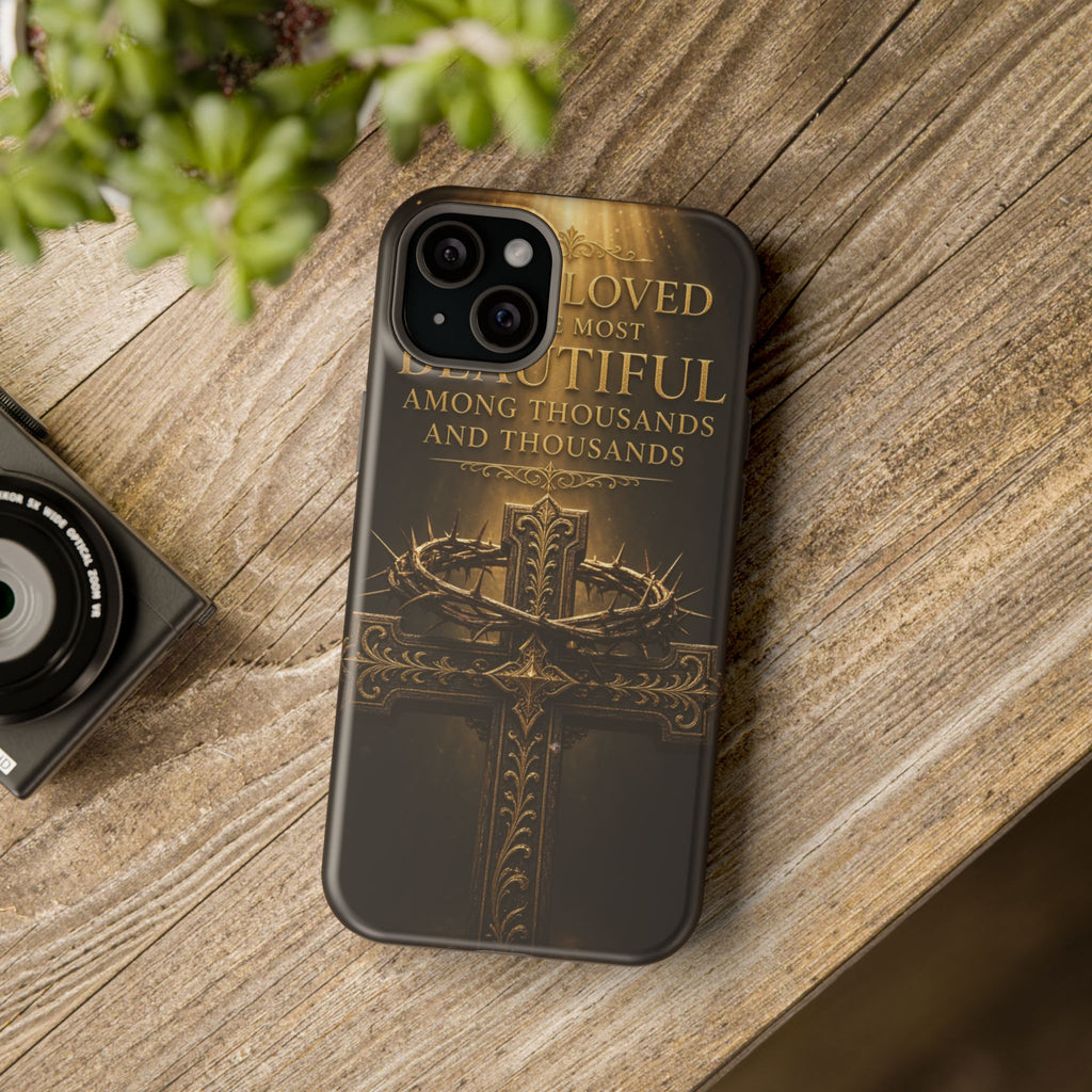 Magnetic Impact-Resistant Phone Case — "Most Beautiful" Cross with Crown of Thorns