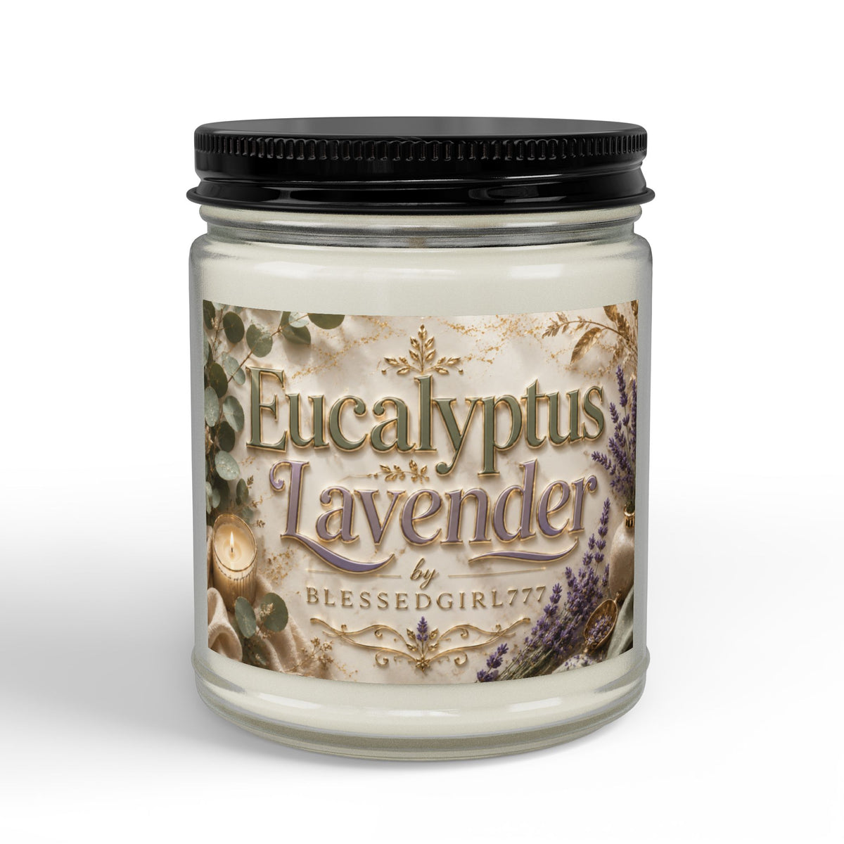 Eucalyptus Lavender Soy Candle — Scented Jar Candle (4oz & 9oz)