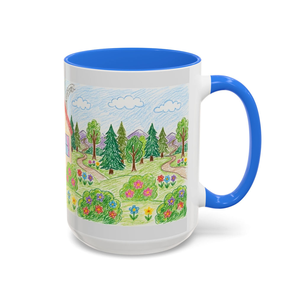 Crayon Family Home Drawing Mug | Colorful Ceramic Coffee Cup