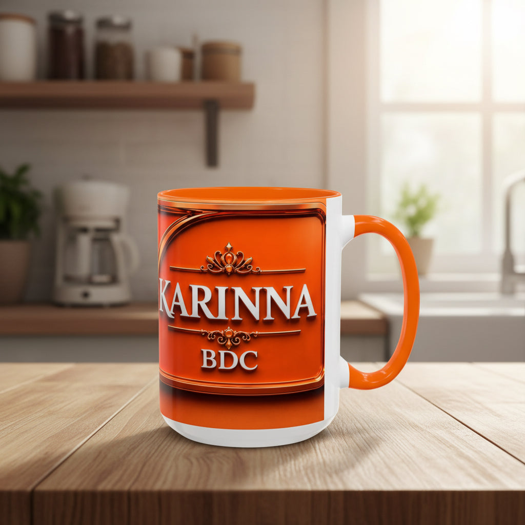 Personalized Karina Coffee Mug – Red Accent Ceramic Mug (11/15oz)
