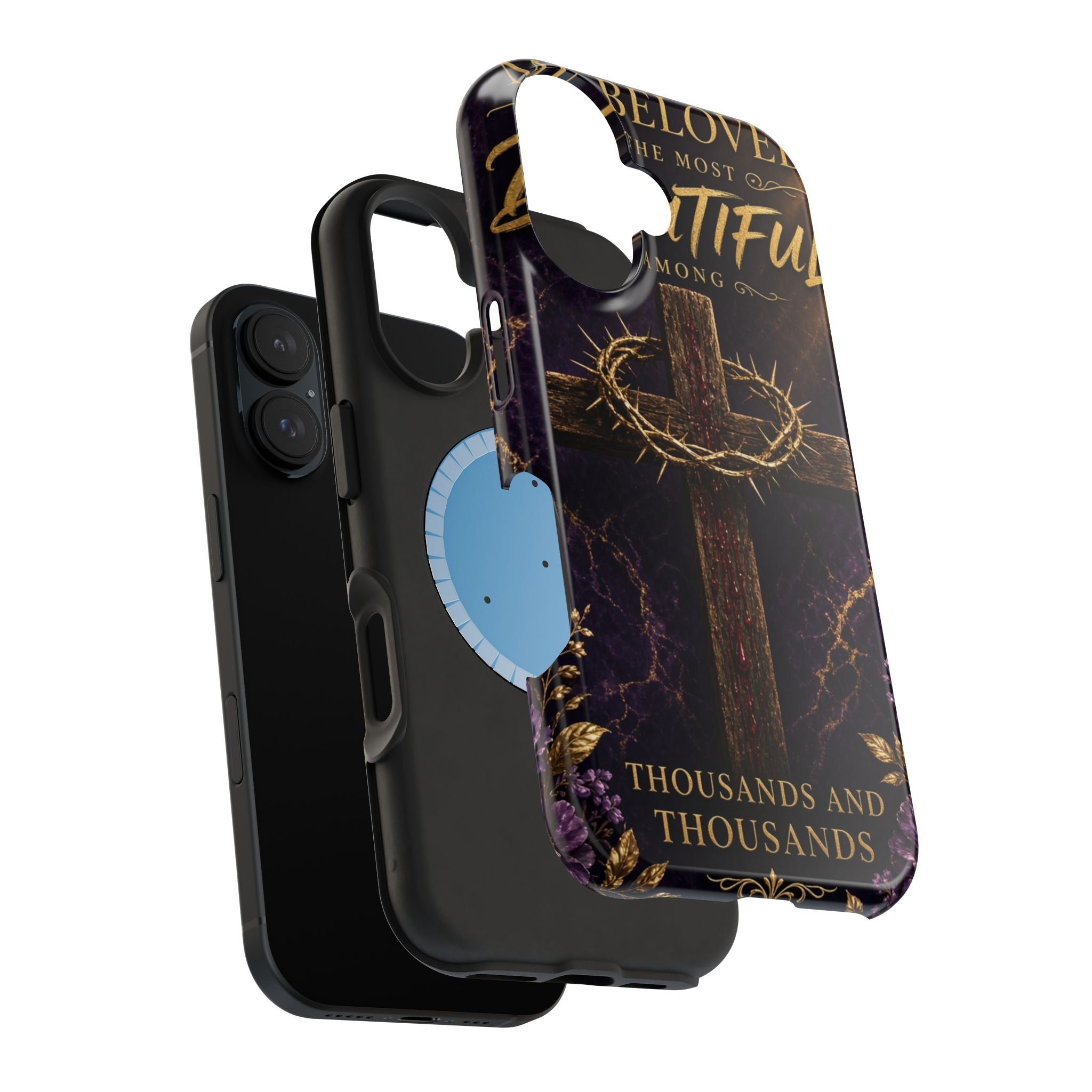 Christian Cross Magnetic Impact-Resistant Phone Case — "Beloved Most Beautiful" Scripture Design