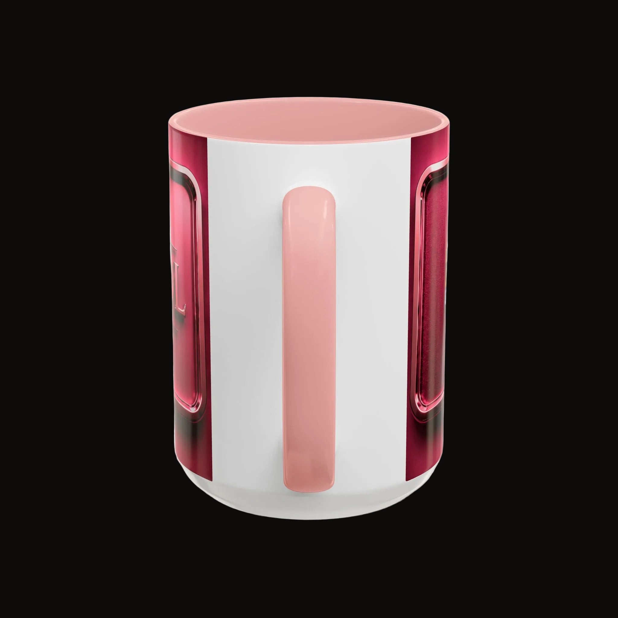 Personalized Pink Embossed Name Coffee Mug — "Carol" Accent Ceramic Mug (11/15oz)
