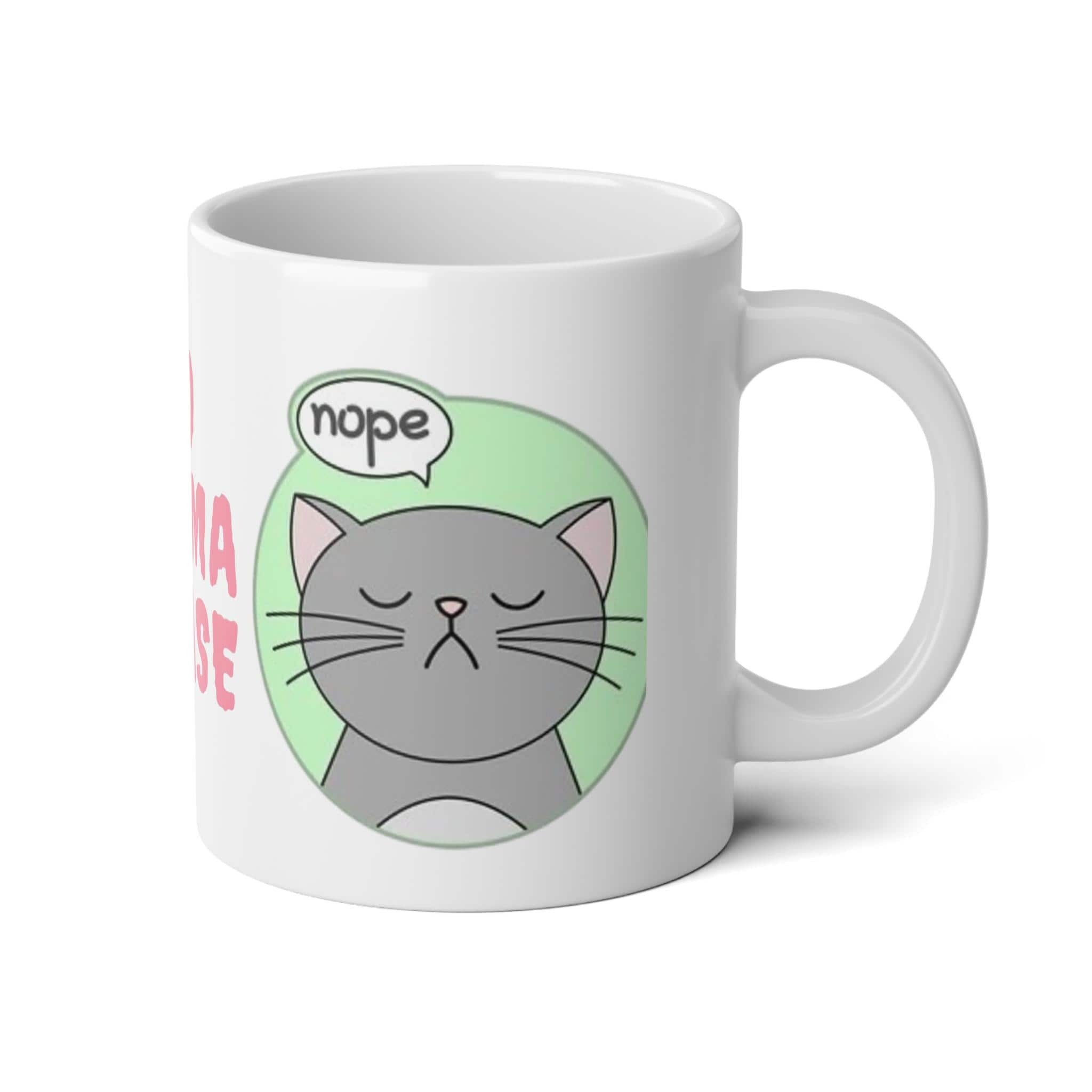 No Drama Please Cat Coffee Mug | Funny Sarcastic Cat Gift, Office Humor Mug for Cat Lovers & Coworkers