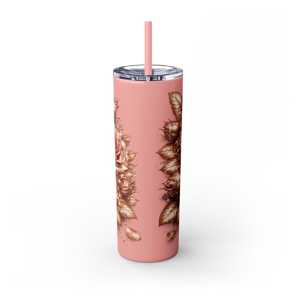 Skinny Tumbler — Monochrome Rose Garden 20oz Straw Tumbler