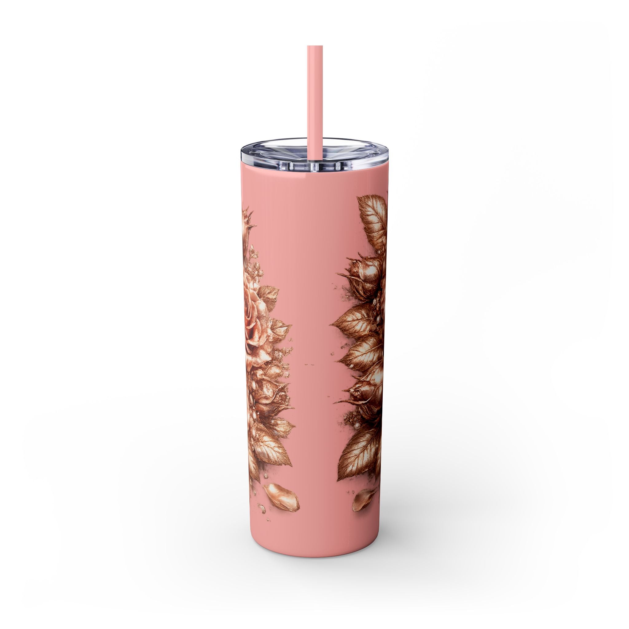 Skinny Tumbler — Monochrome Rose Garden 20oz Straw Tumbler