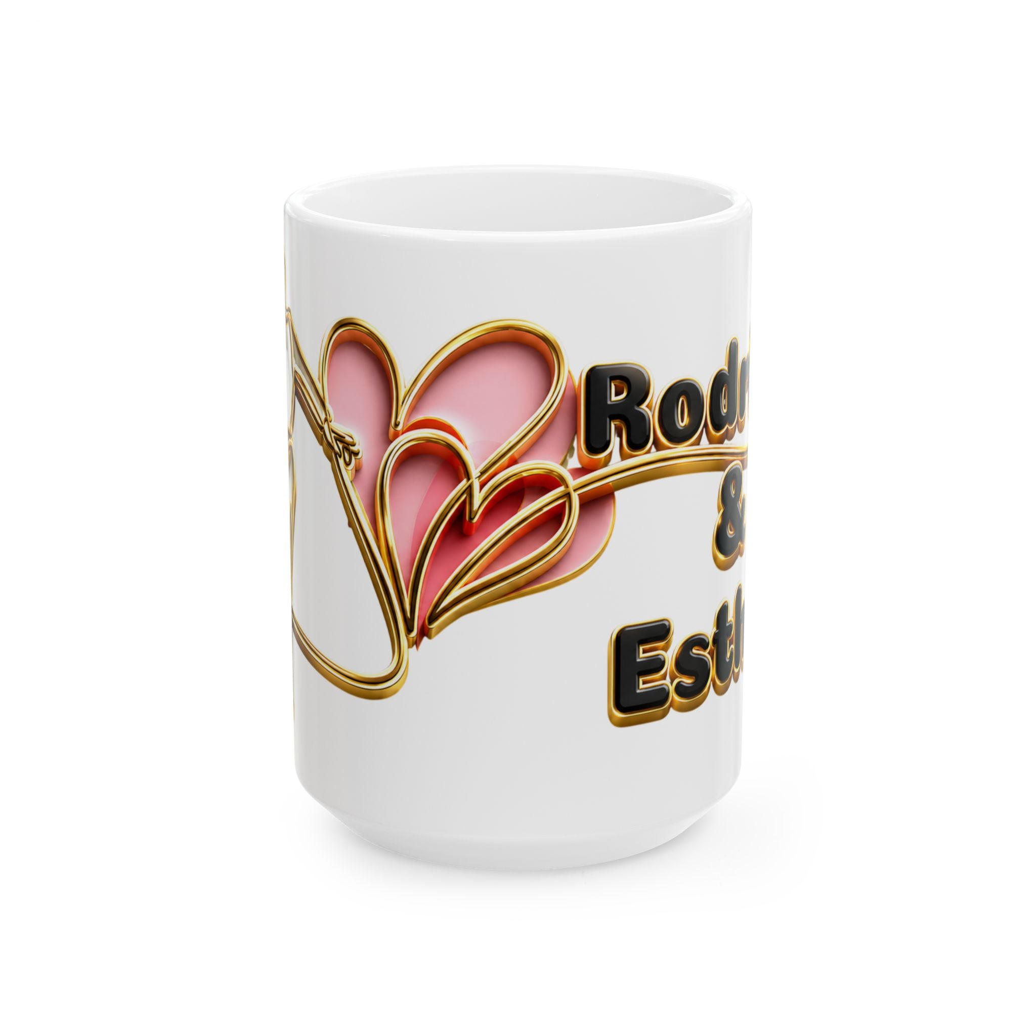 Gold Heart Arrow Romance Mug | Ceramic Coffee Cup