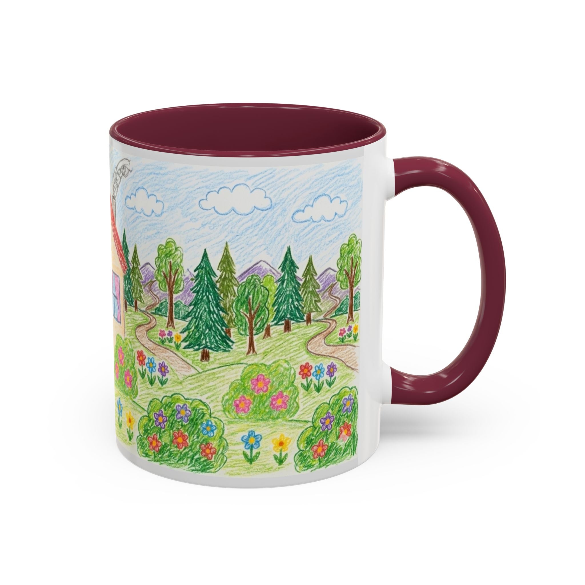 Crayon Family Home Drawing Mug | Colorful Ceramic Coffee Cup