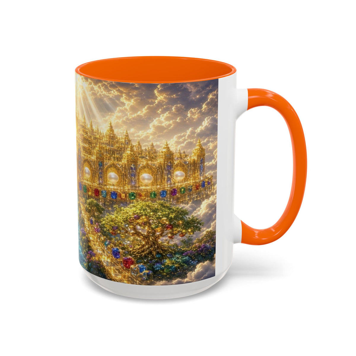 Heavenly City Christian Coffee Mug — Golden Celestial Paradise Design (11/15oz)