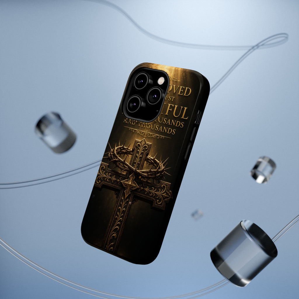 Magnetic Impact-Resistant Phone Case — "Most Beautiful" Cross with Crown of Thorns