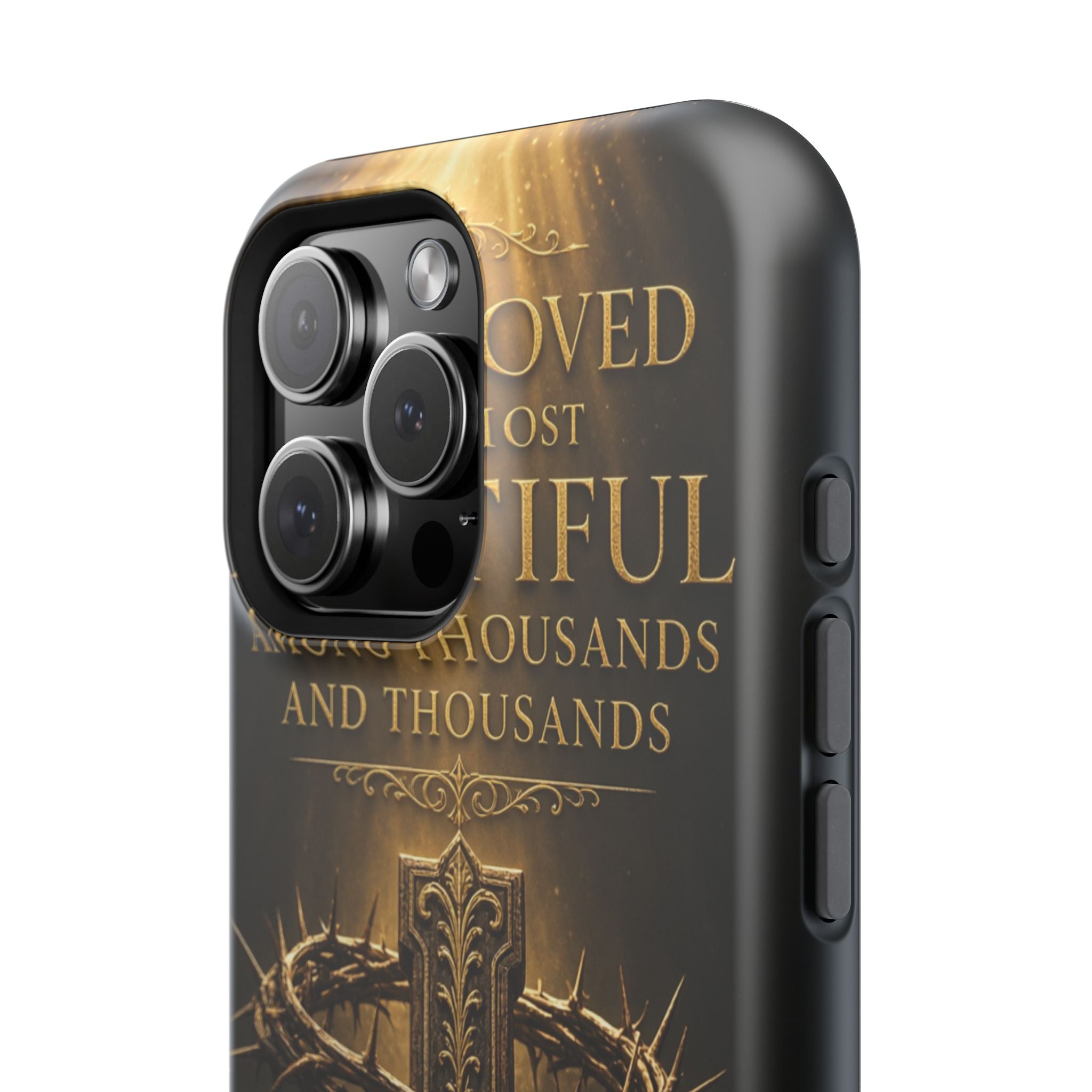 Magnetic Impact-Resistant Phone Case — "Most Beautiful" Cross with Crown of Thorns