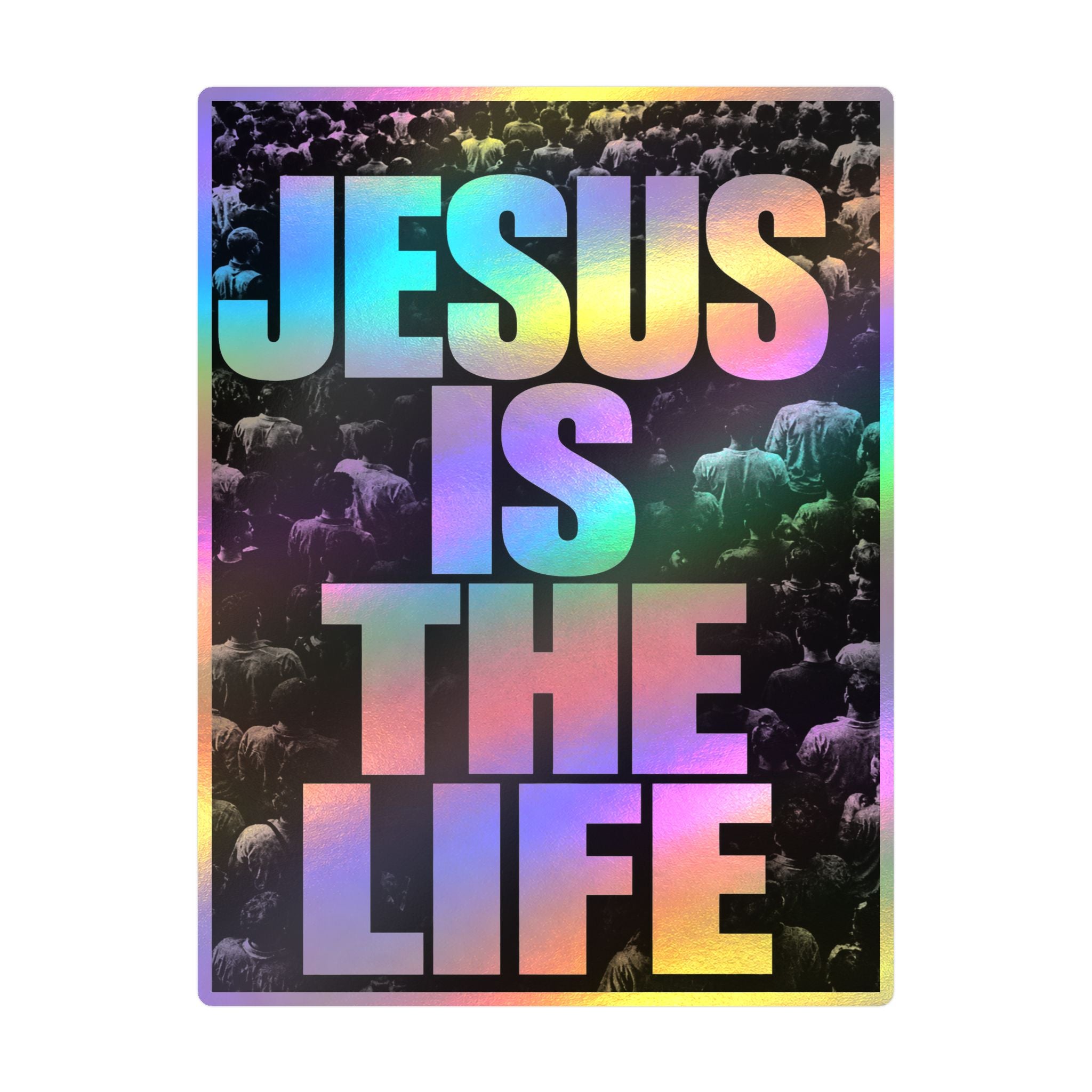 Jesus Is the Life Vinyl Sticker — Black & White Faith Decal (Kiss-Cut)